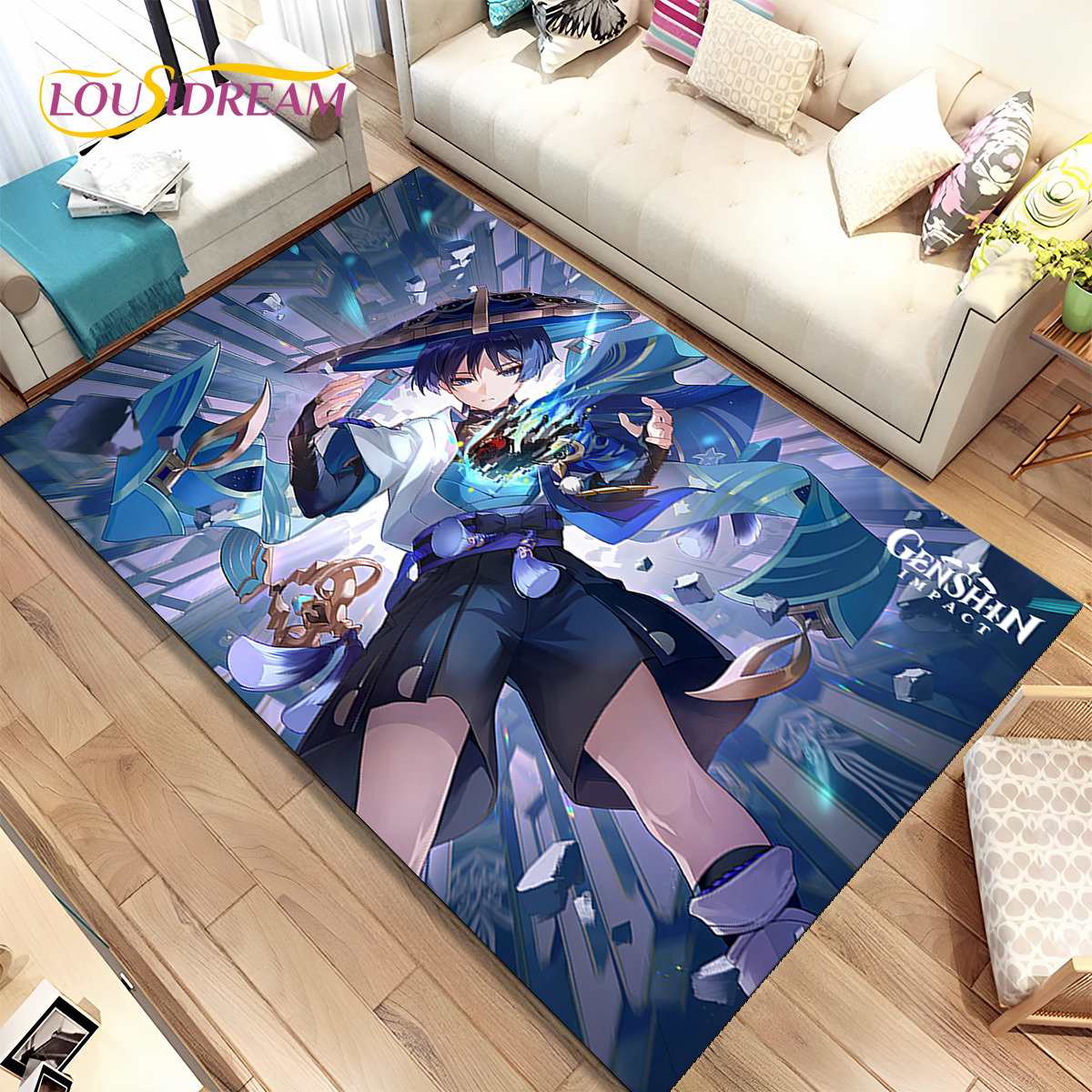 Kids Outdoor Area - Genshin Impact เกมการ์ตูนพรมพรมพรมบ้านห้องรับแขกห้องนอนโซฟาพรมเช็ดเท้าตกแต่งห้องครัว,เด็ก Non-Slip