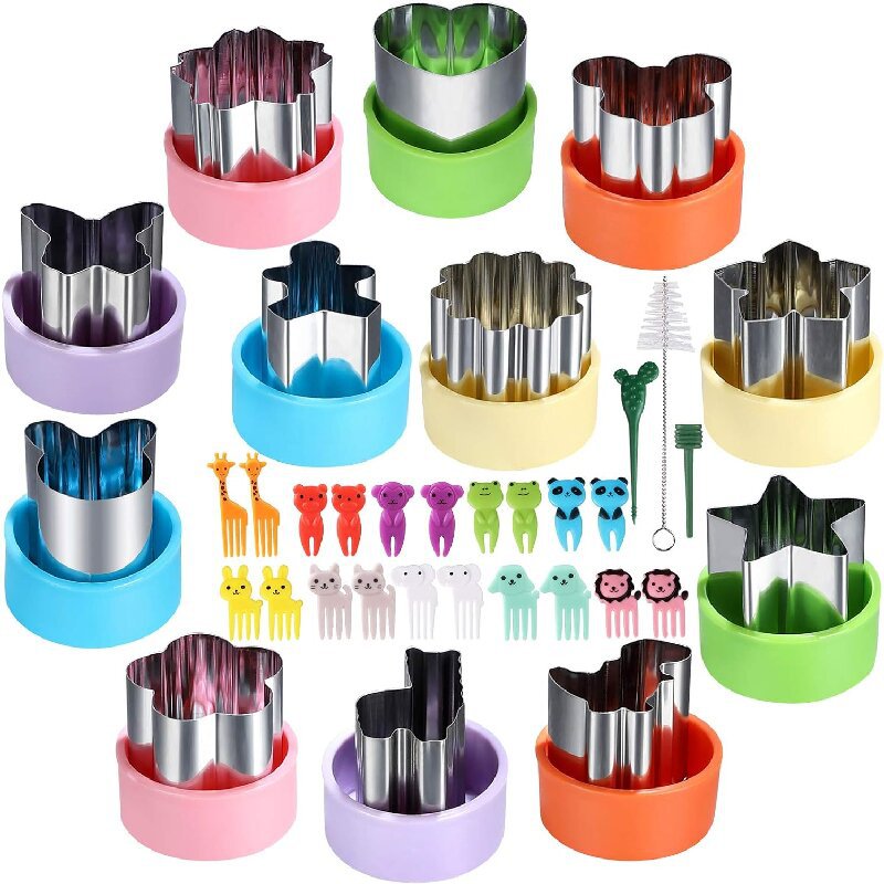 Kids Outdoor Kitchen Accessories - เครื่องตัดผักสแตนเลสรูปร่างชุดสําหรับเด็กเด็ก DIY Mini อาหารผลไม้เครื่องตัดแม่พิมพ์อุปกรณ์ครัว