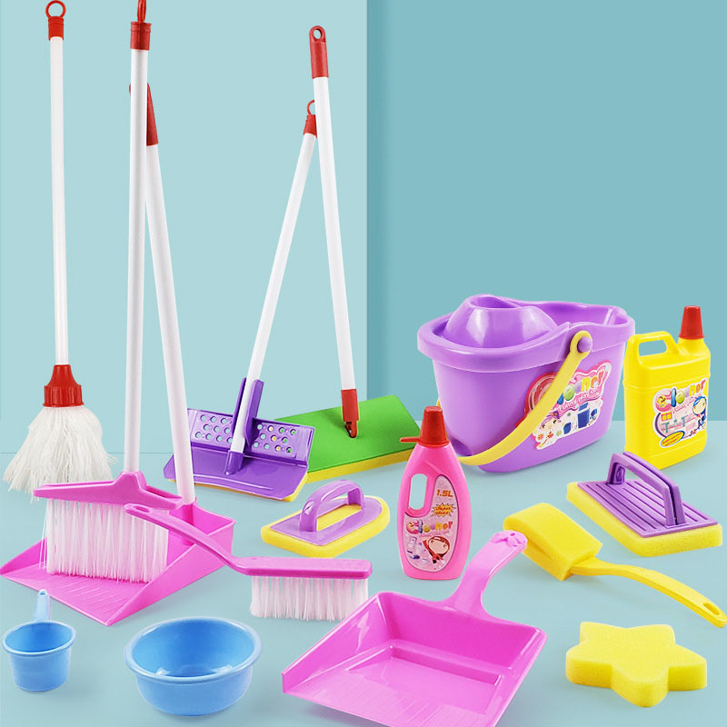 Kids Outdoor Broom - เด็กจําลองชีวิตทําความสะอาดของเล่นเด็กแกล้งทําเป็นเล่นชุดทําความสะอาดไม้กวาดทําความสะอาดชุด Duster แปรงทําความสะอาด Scraper เครื่องมือ