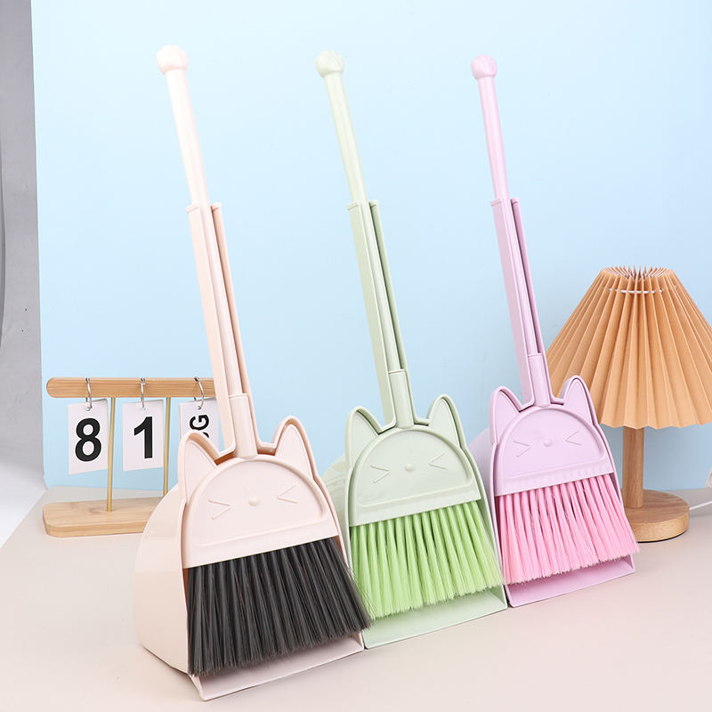 Kids Outdoor Broom - ที่โกยผงไม้กวาดเด็กวัยหัดเดินสไตล์การ์ตูน, ชุดของเล่นเด็กขนแปรงยืดหยุ่น, ชุดกวาดในร่มกลางแจ้งแกล้งเล่น