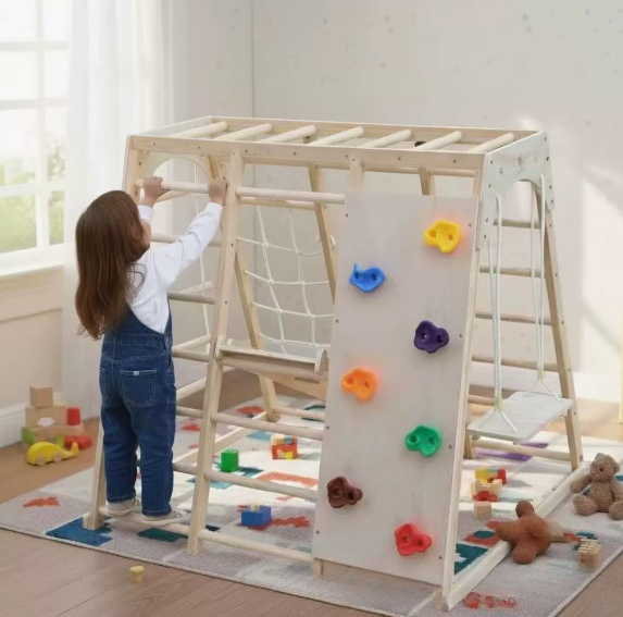 ชุดเครื่องเล่นปีนป่ายไม้พร้อมช - Kids Outdoor Climbing Frame บทวิจารณ์และราคา