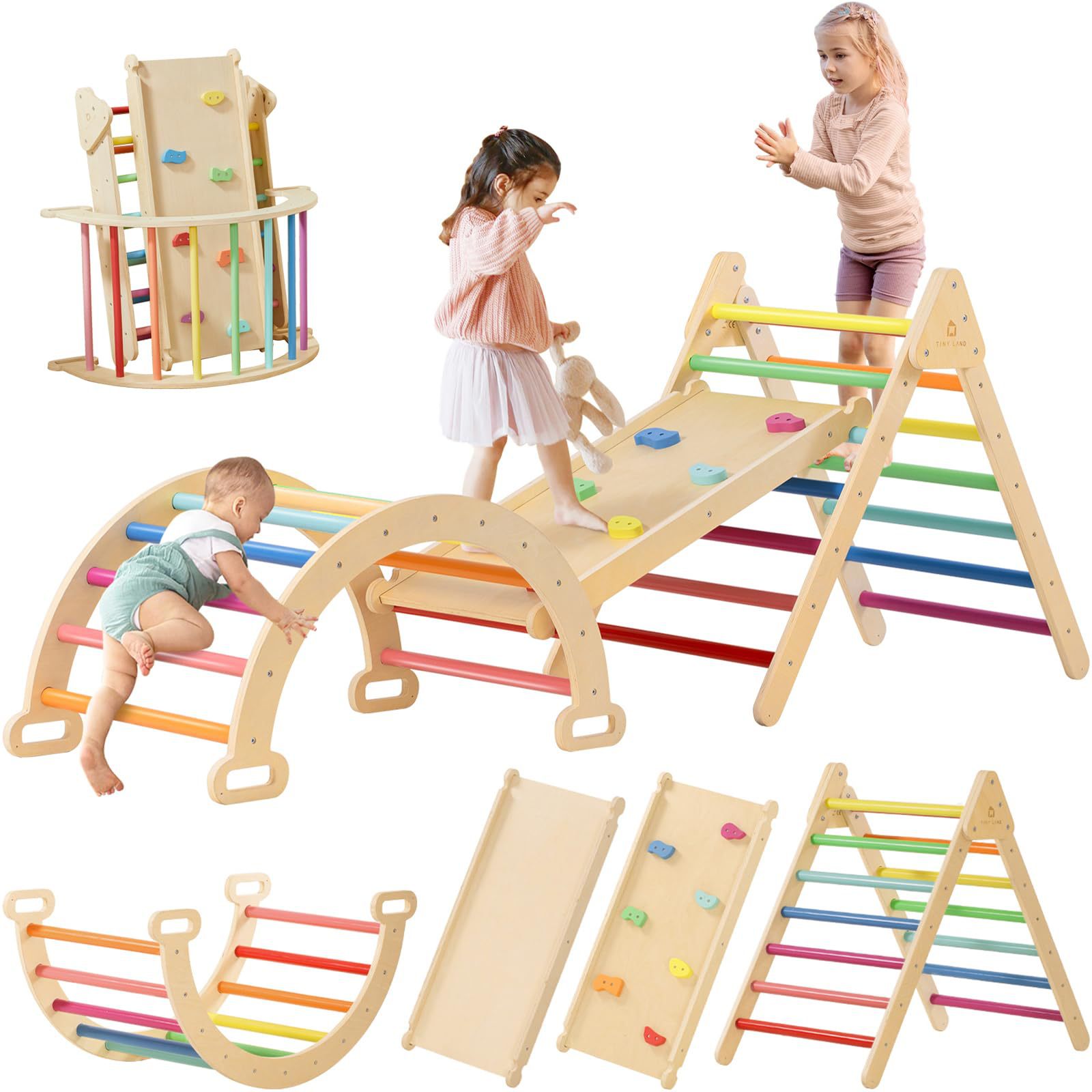 โครงไม้เนื้อแข็งอเนกประสงค์สำห - Kids Outdoor Climbing Frame บทวิจารณ์และราคา