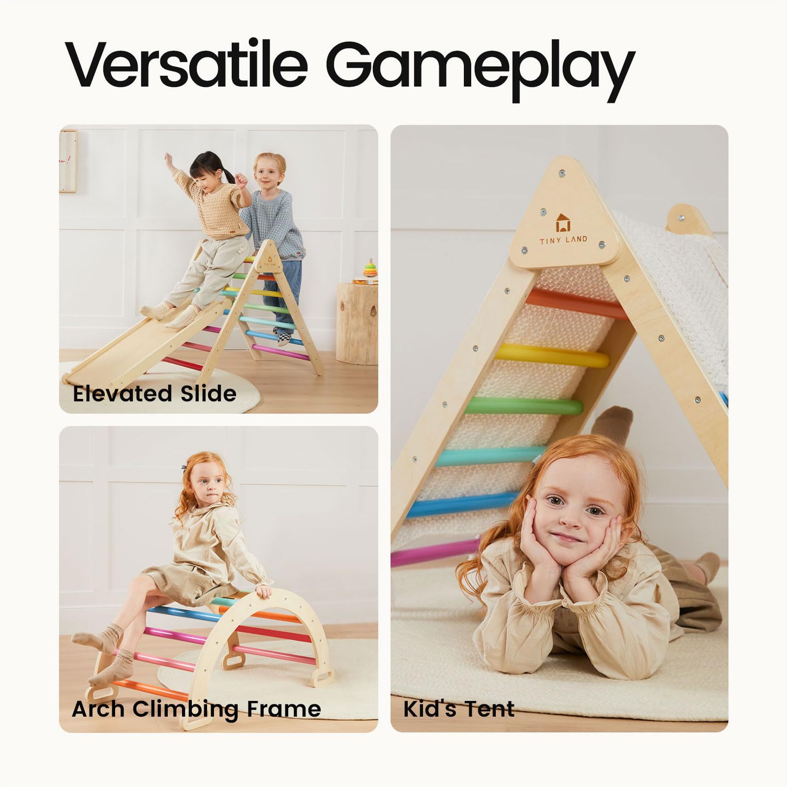 โครงไม้เนื้อแข็งอเนกประสงค์สำห - Kids Outdoor Climbing Frame บทวิจารณ์และราคา
